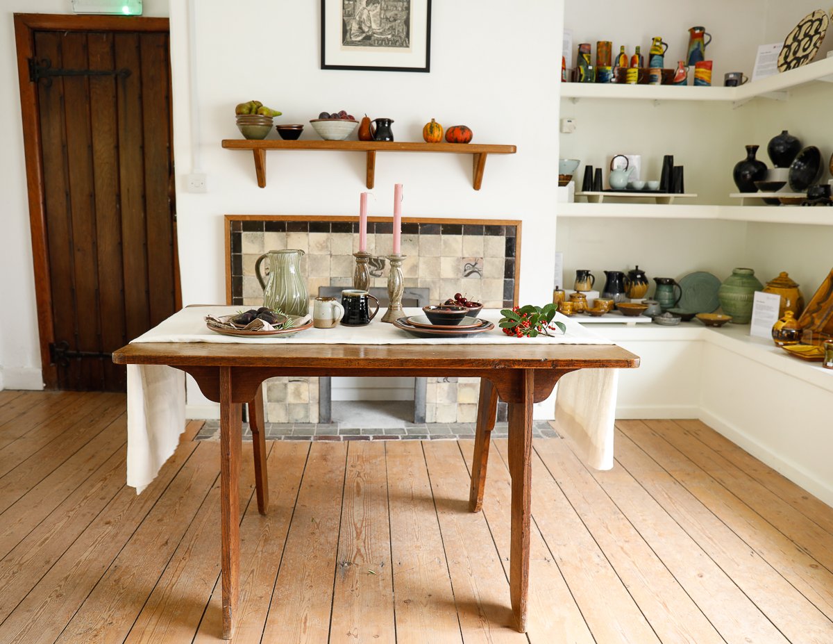   Leach Standard Ware on a Bernard Leach Table  