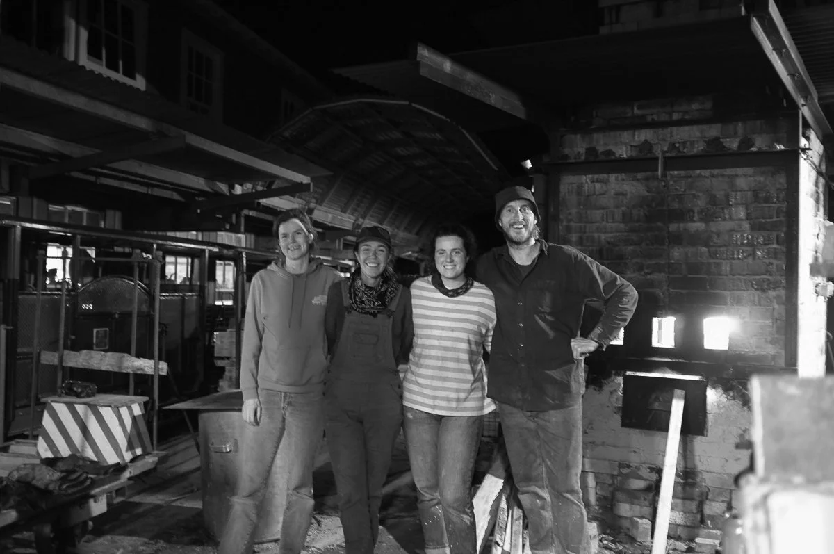  Ellie Woods with Matilda, Callum and ? at Driving Creek Pottery, New Zealand 