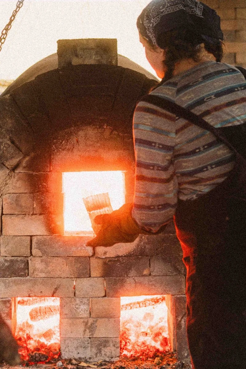  Ellie firing at John Mackenzie’s wood kiln 