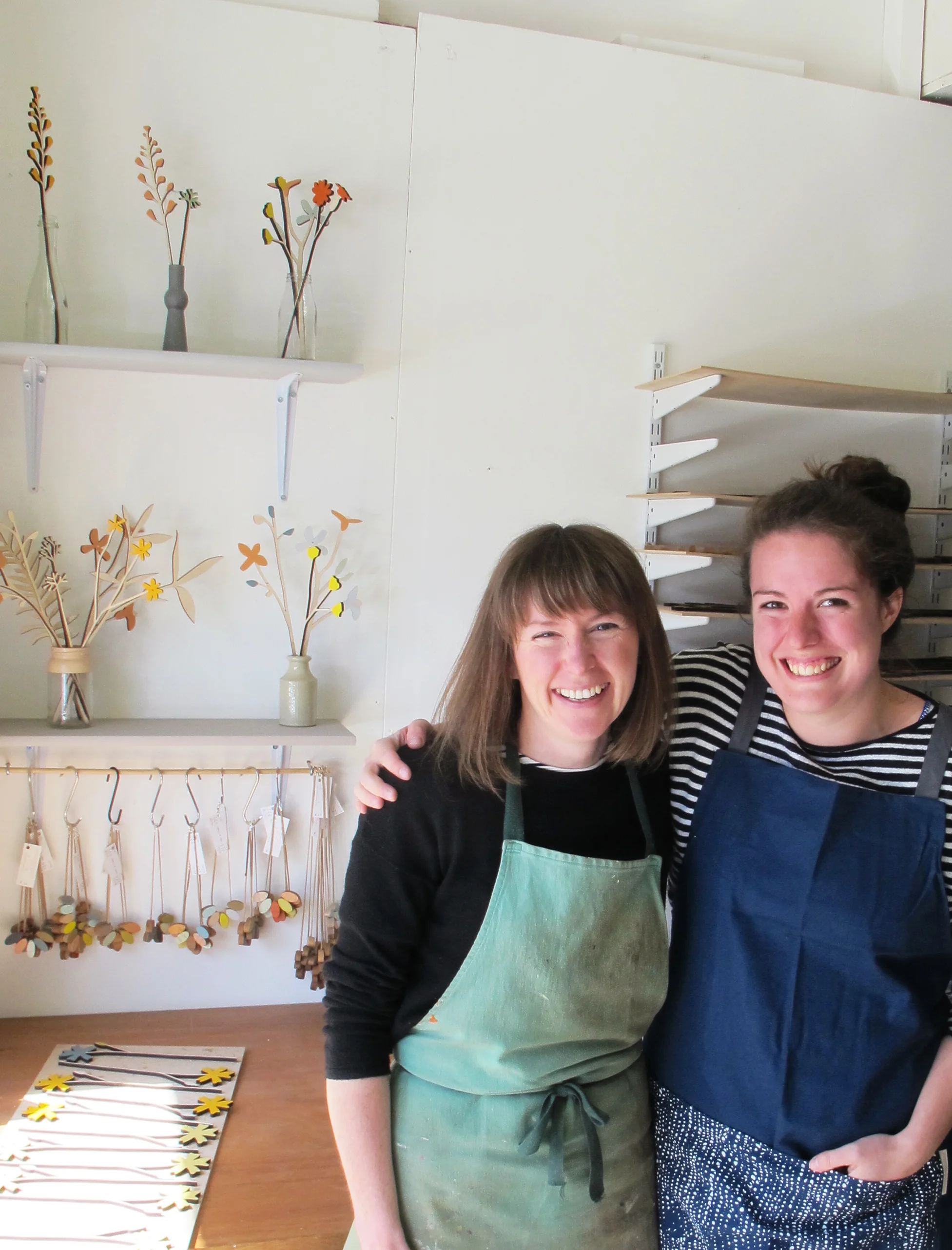 'Anna and Georgia at Anna's desk'
