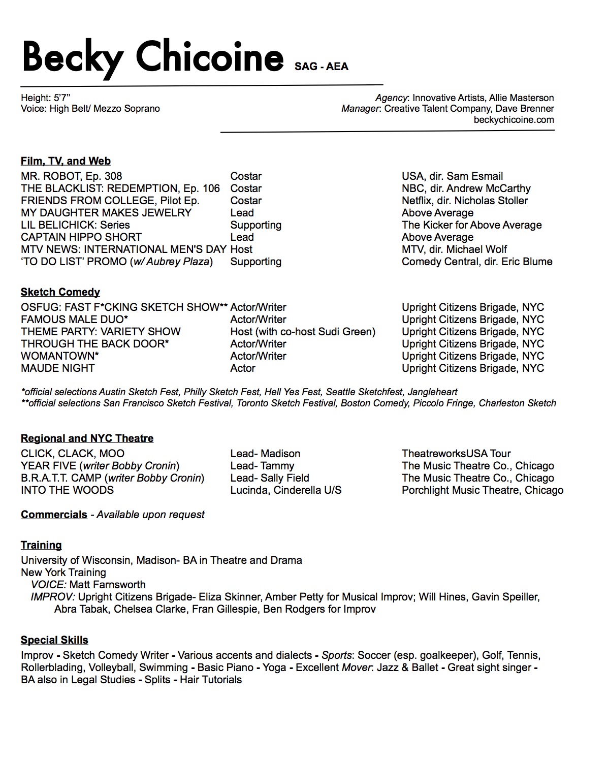 Resume Becky Chicoine