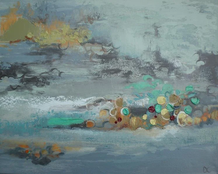 Scene Blue and Licorice Red 24" x 30" 2008