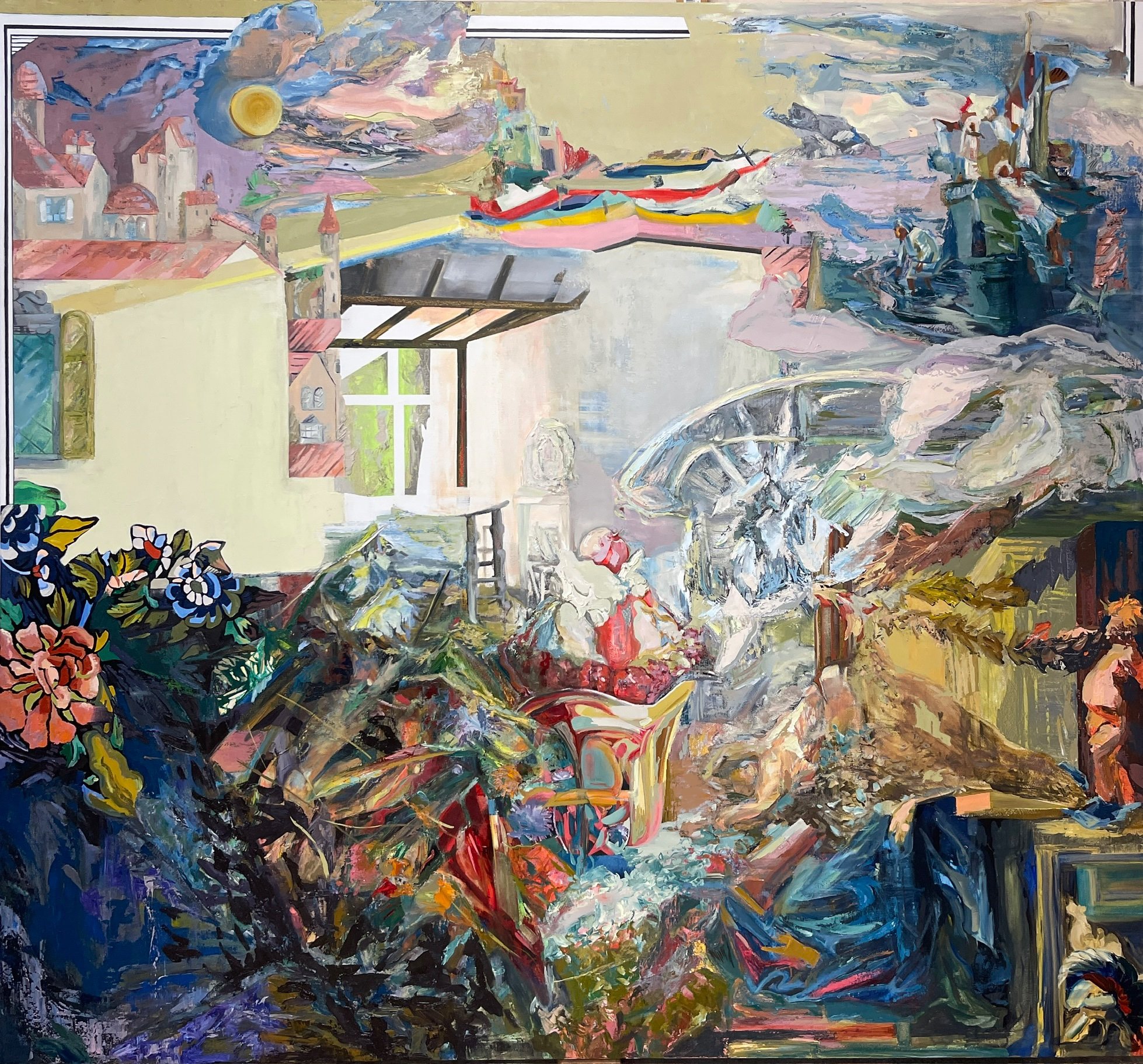 It’s All Happening Oil Paint on Canvas 60” x 68” 2026