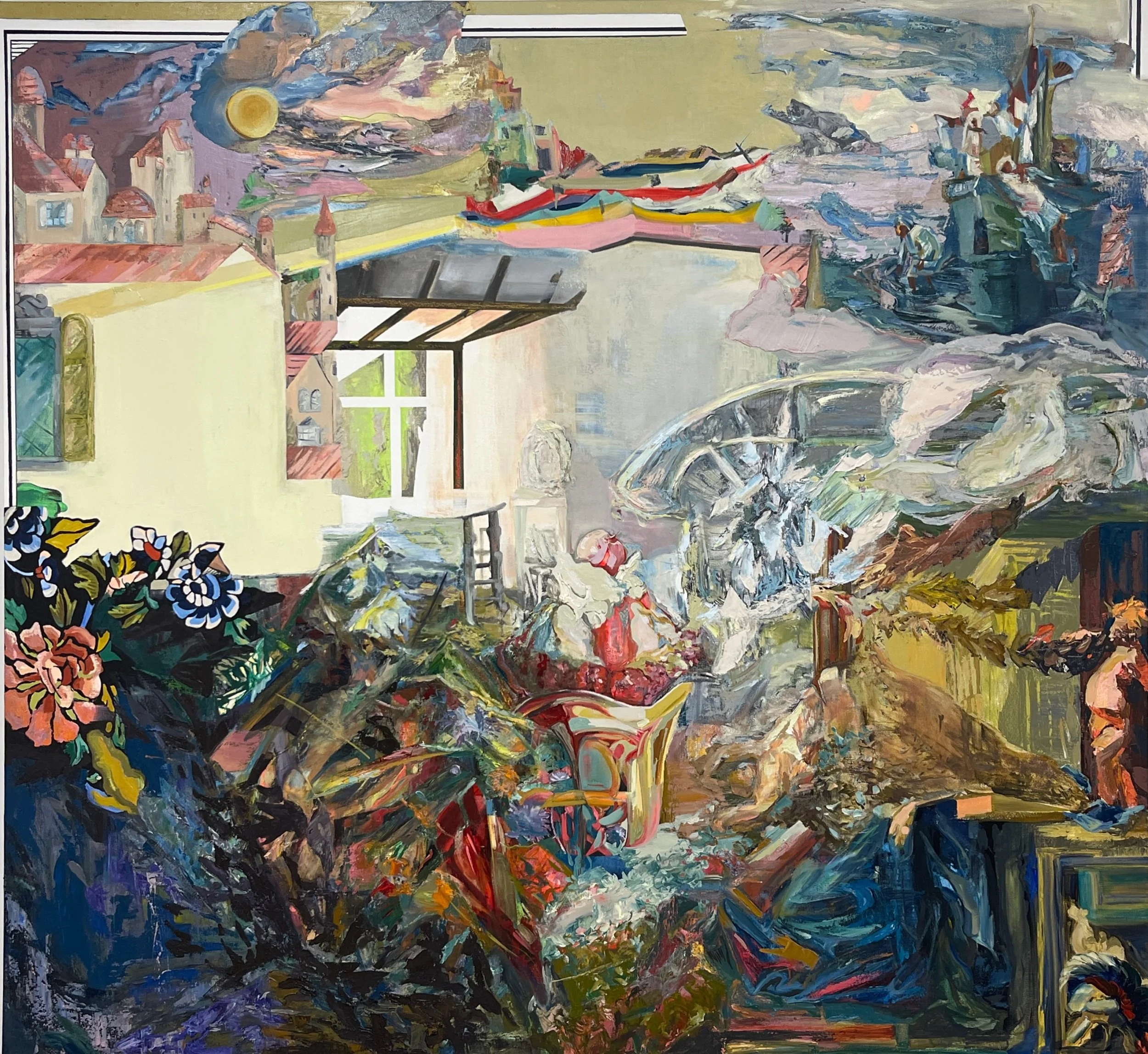 It’s All Happening Oil Paint on Canvas 60” x 68” 2026