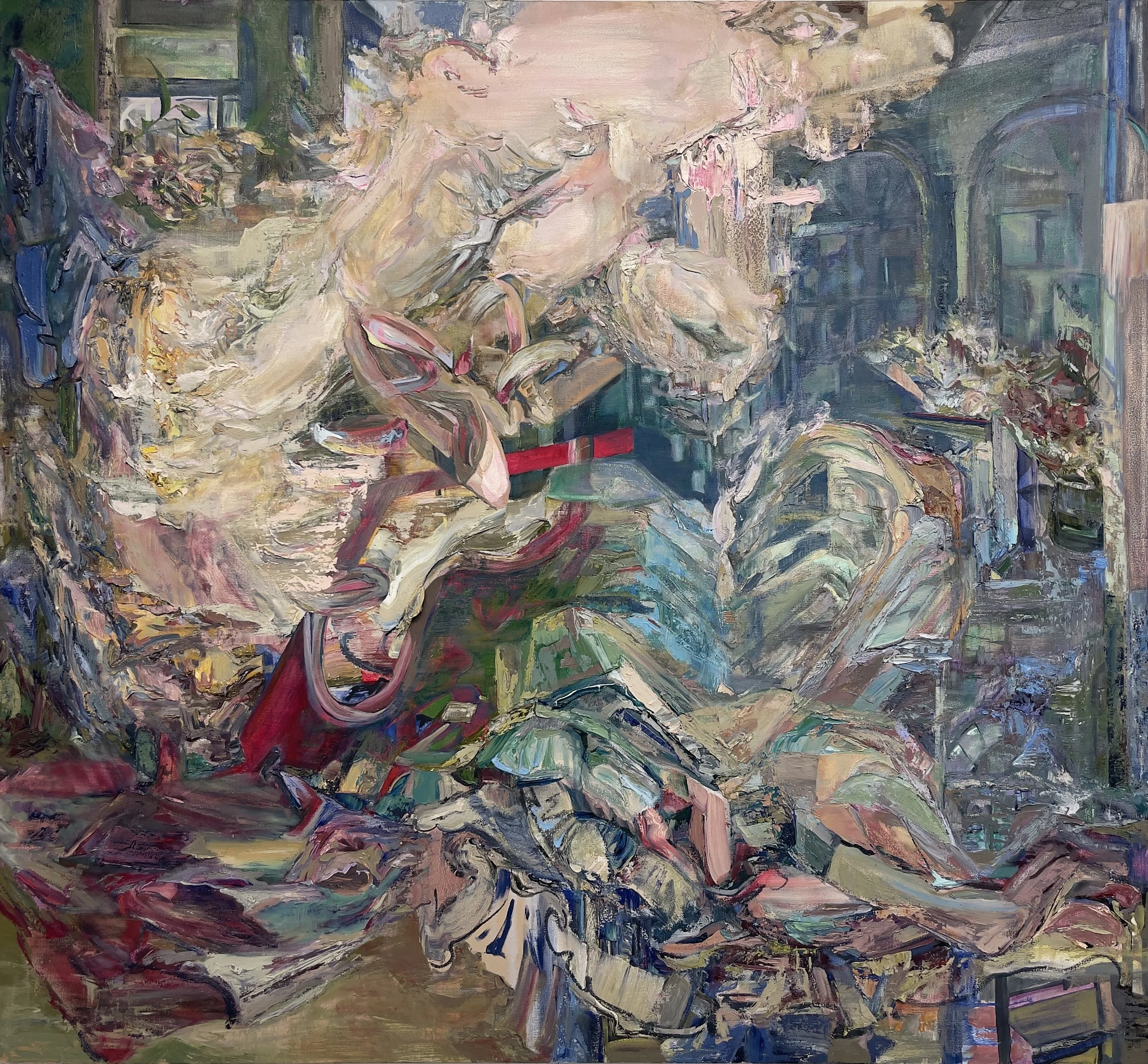 Churning Decadence Oil Paint on Canvas 60” x 65” 2020- 2026 