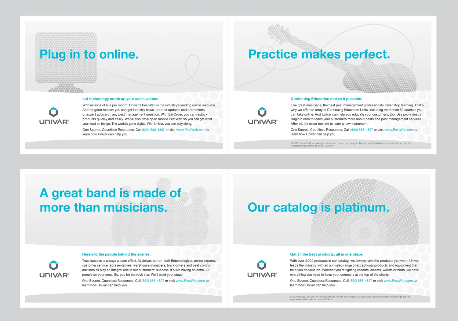  Univar half-page spread ads 
