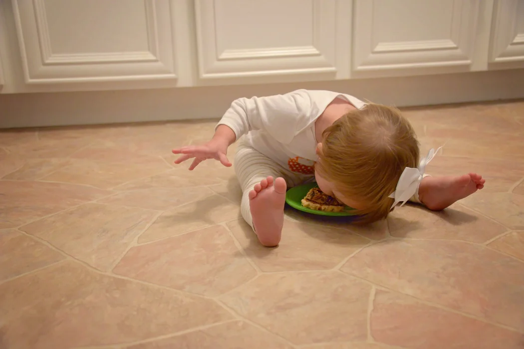 I dare you to try and eat your pie like this. And if you do please send me a picture. Oh to be a limber as a 16 month old :)