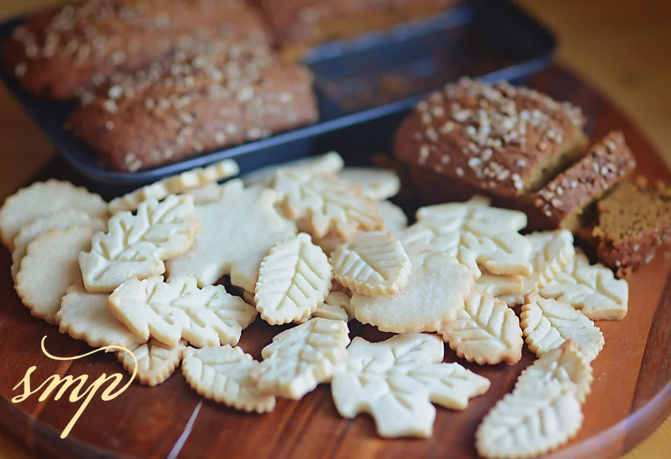 Finished sugar cookies and pecan pumpkin bread.