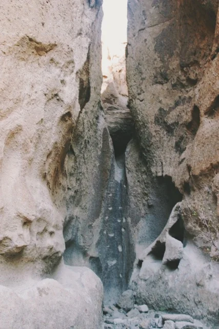 Dry waterfall with handholds and footholds