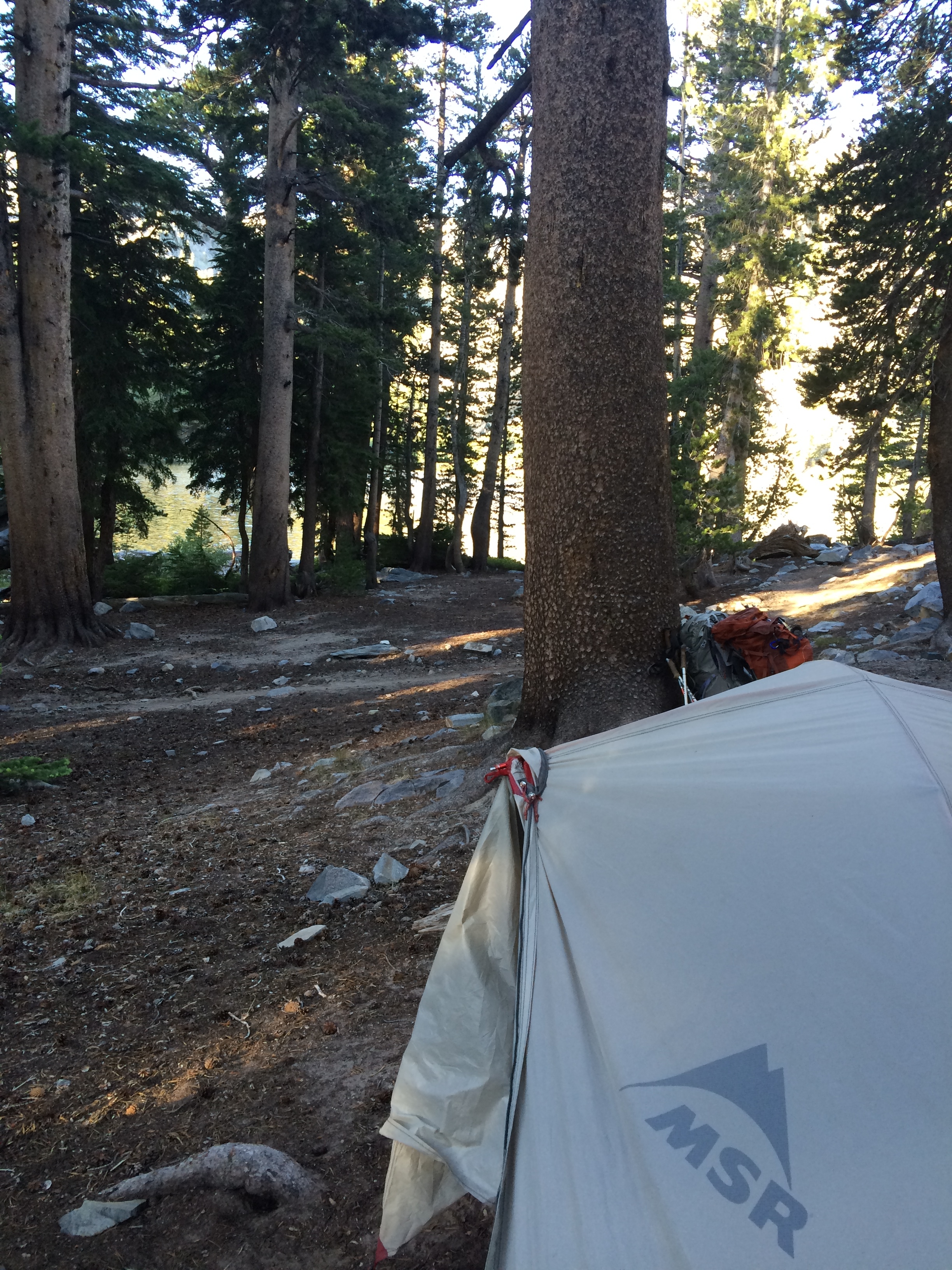Day 3: Camping north of the trail near Rosalie Lake.