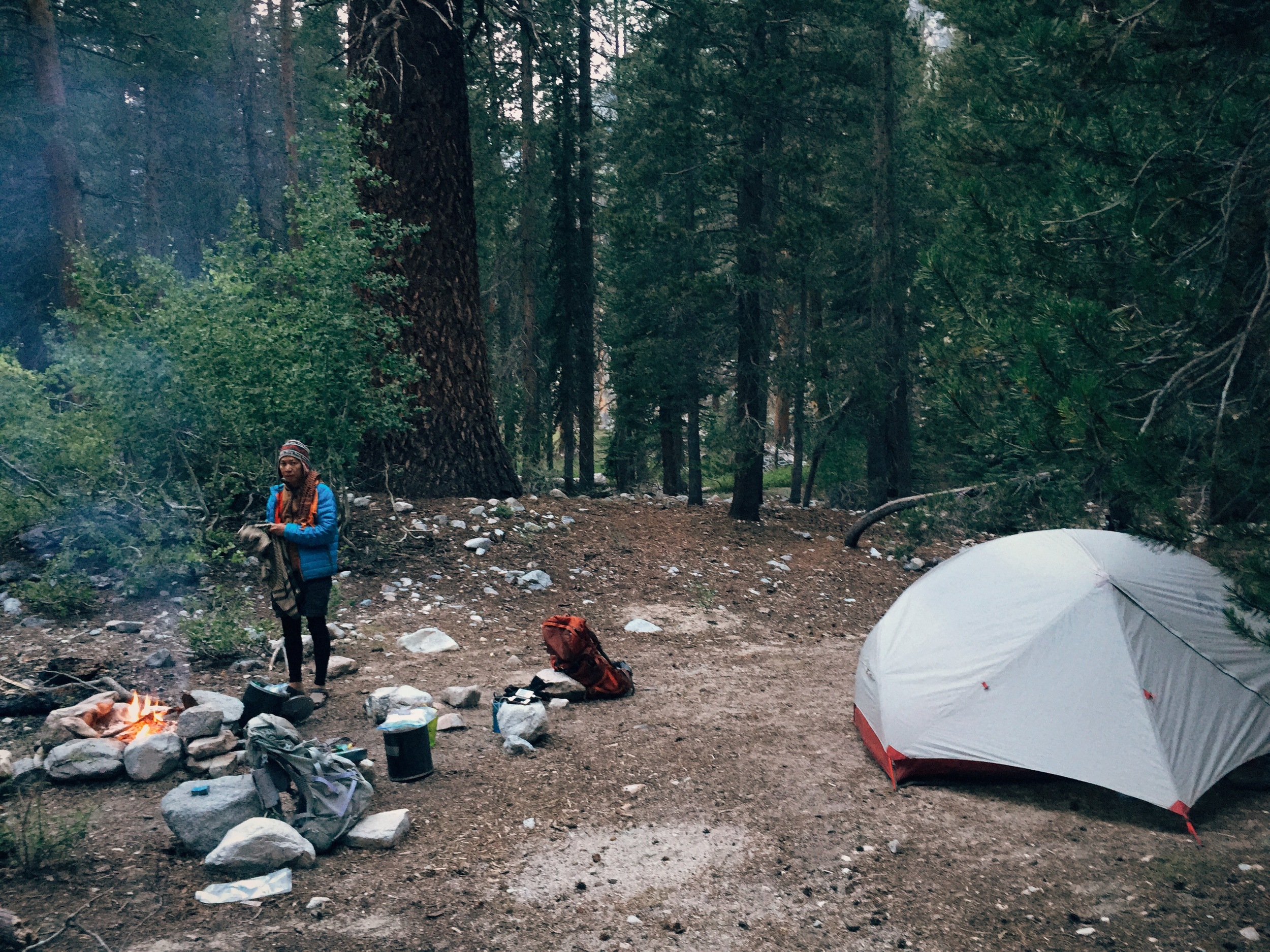  Day 11: camped at Deer Meadow near Palisade Creek, near the base of the Golden Staircase. 