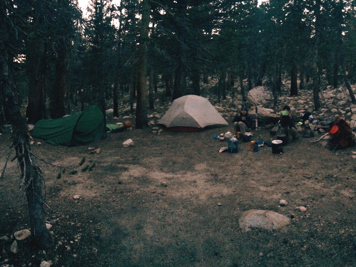 Day 16: camped near Tyndall Creek.