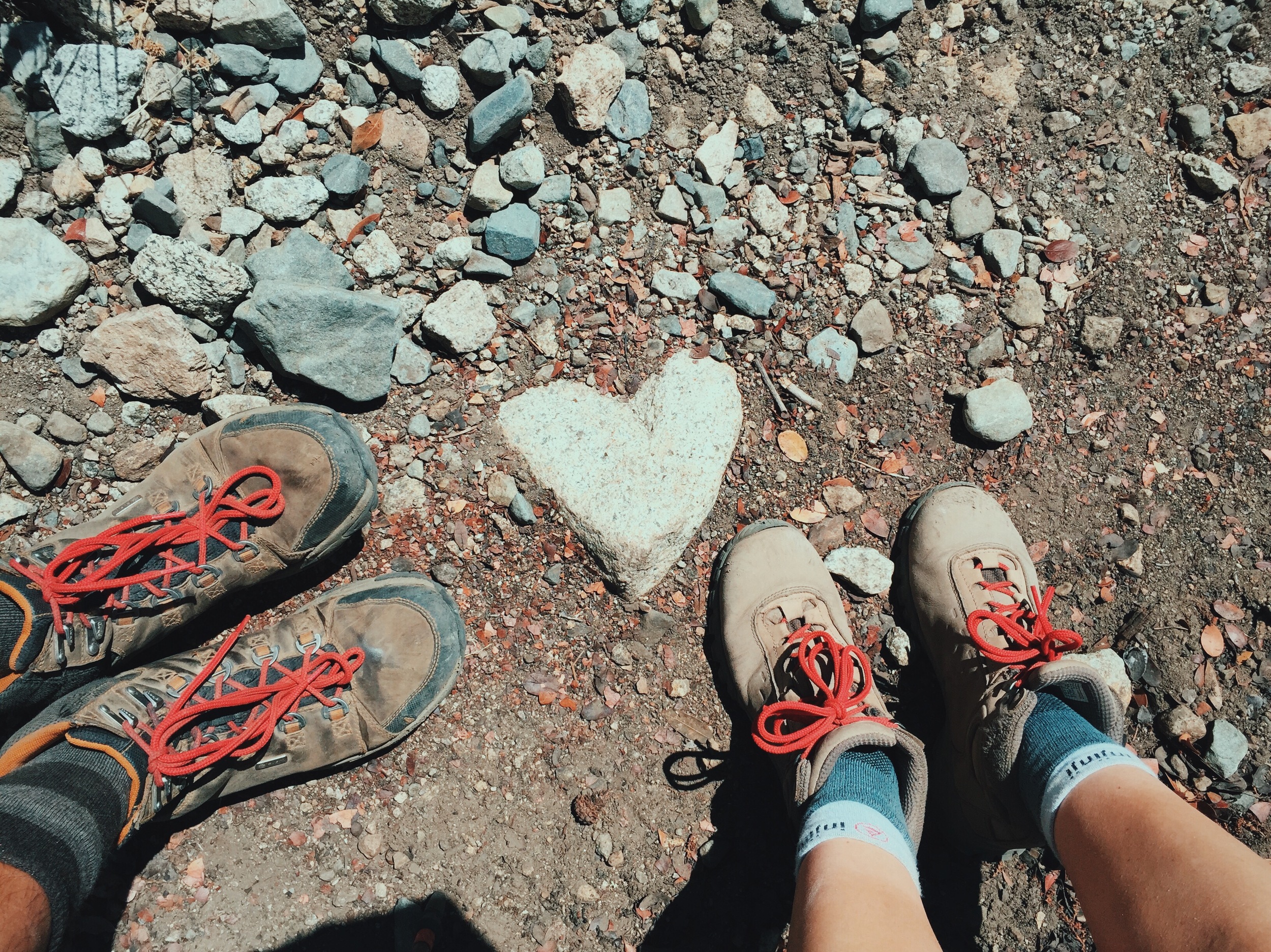  We were ready to leave Muir Trail Ranch after a night and got some encouragement by a heart-shaped rock wedged in the trail. 