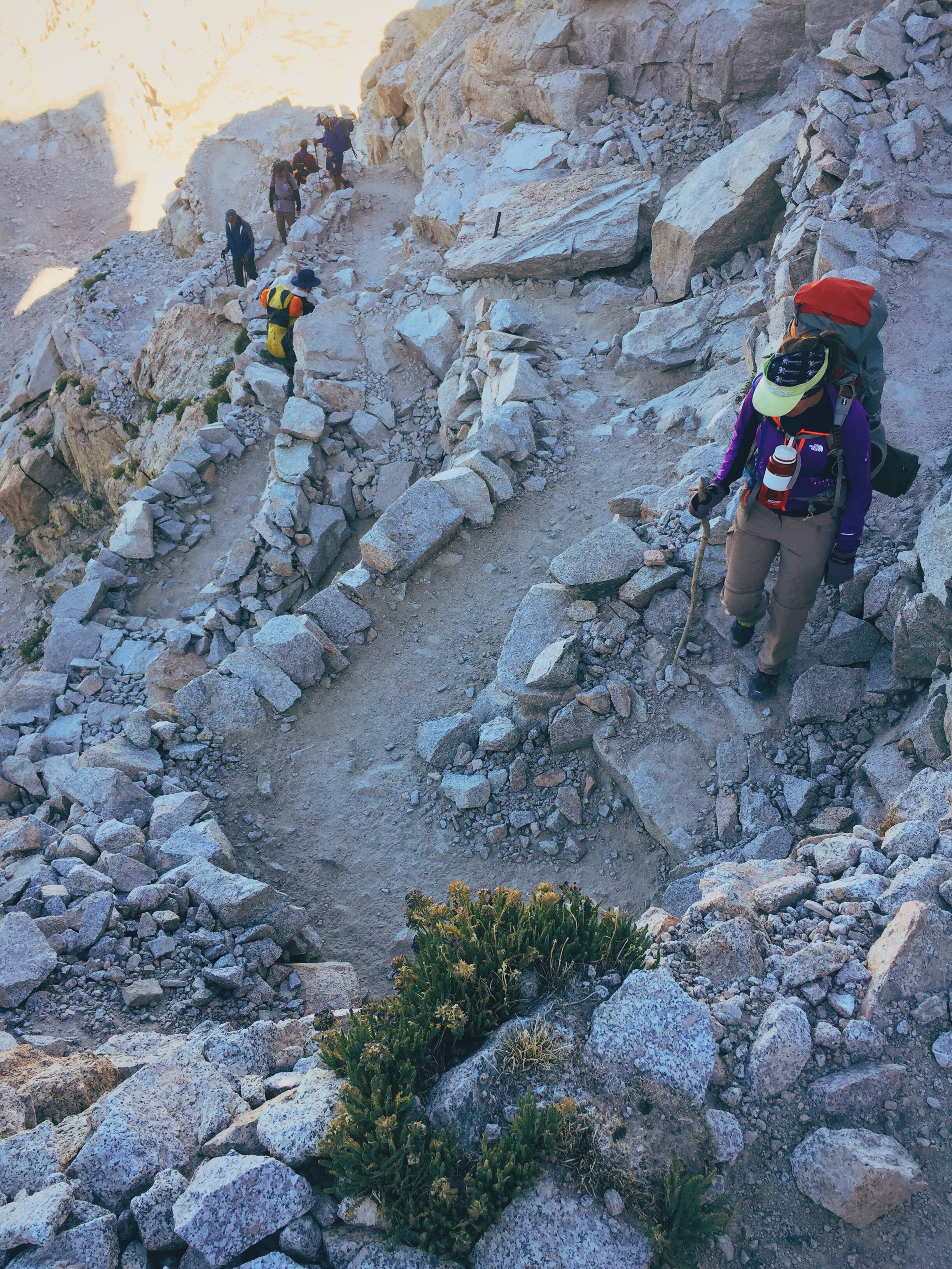  A section of the notorious "99 switchbacks" on the trail toward Whitney Portal. Genevieve was teaching us to count to 99 in French. 