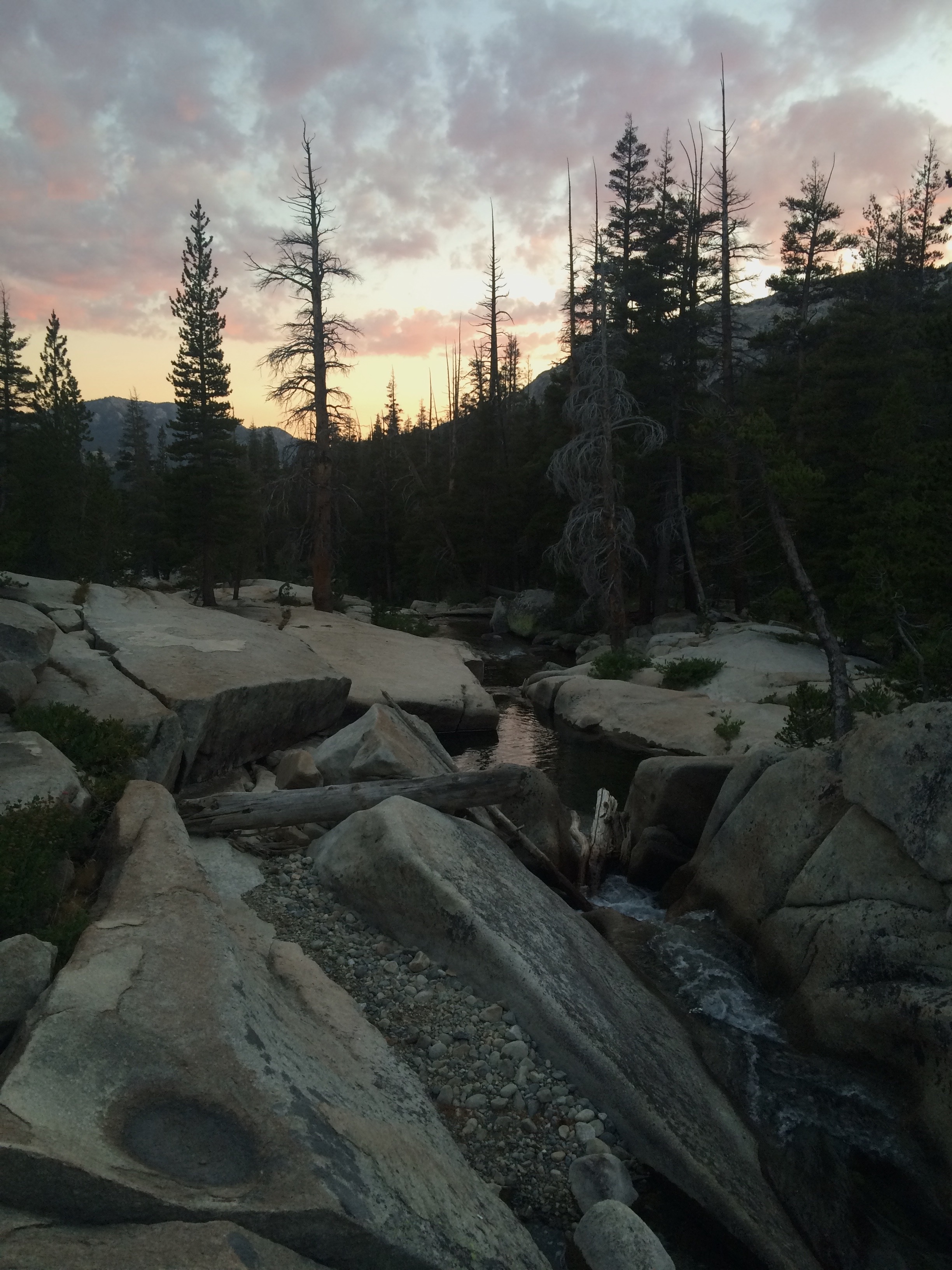  Last sunset on the trail, Return Creek, Yosemite Wilderness 