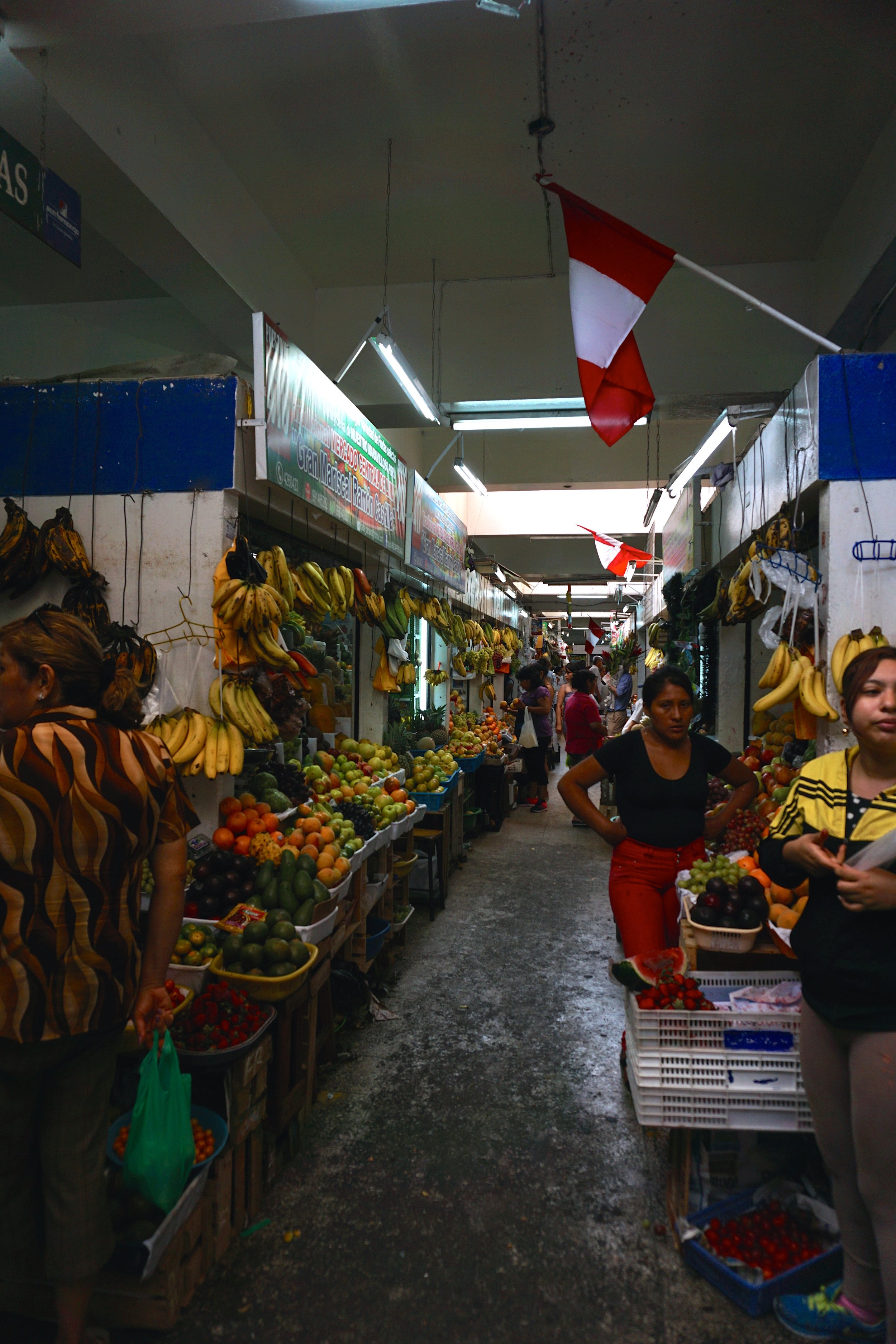  A lady unhappy that we snuck a photo in Lima's large central market. 