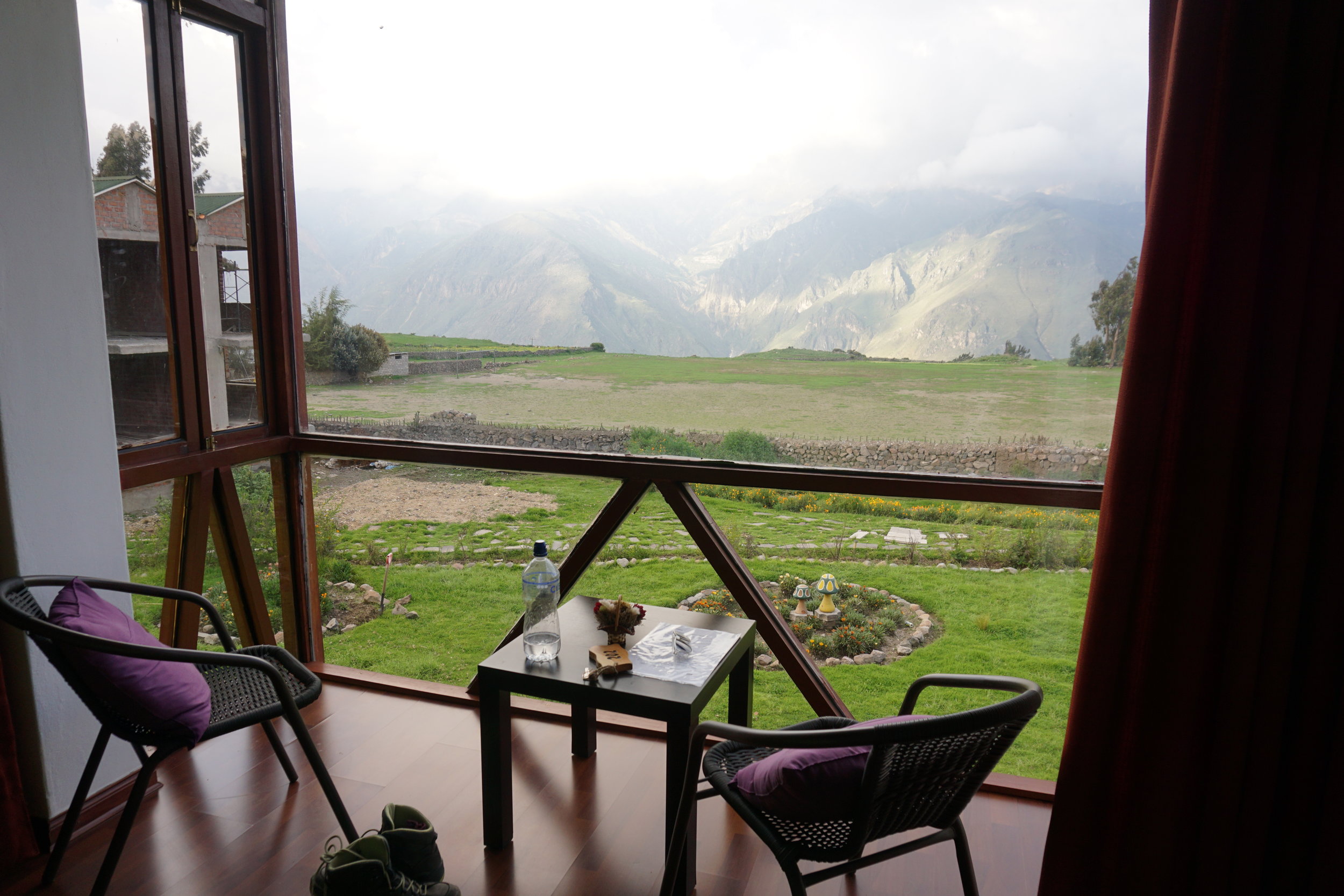  The view from our room at Colca Trek Lodge.&nbsp; 