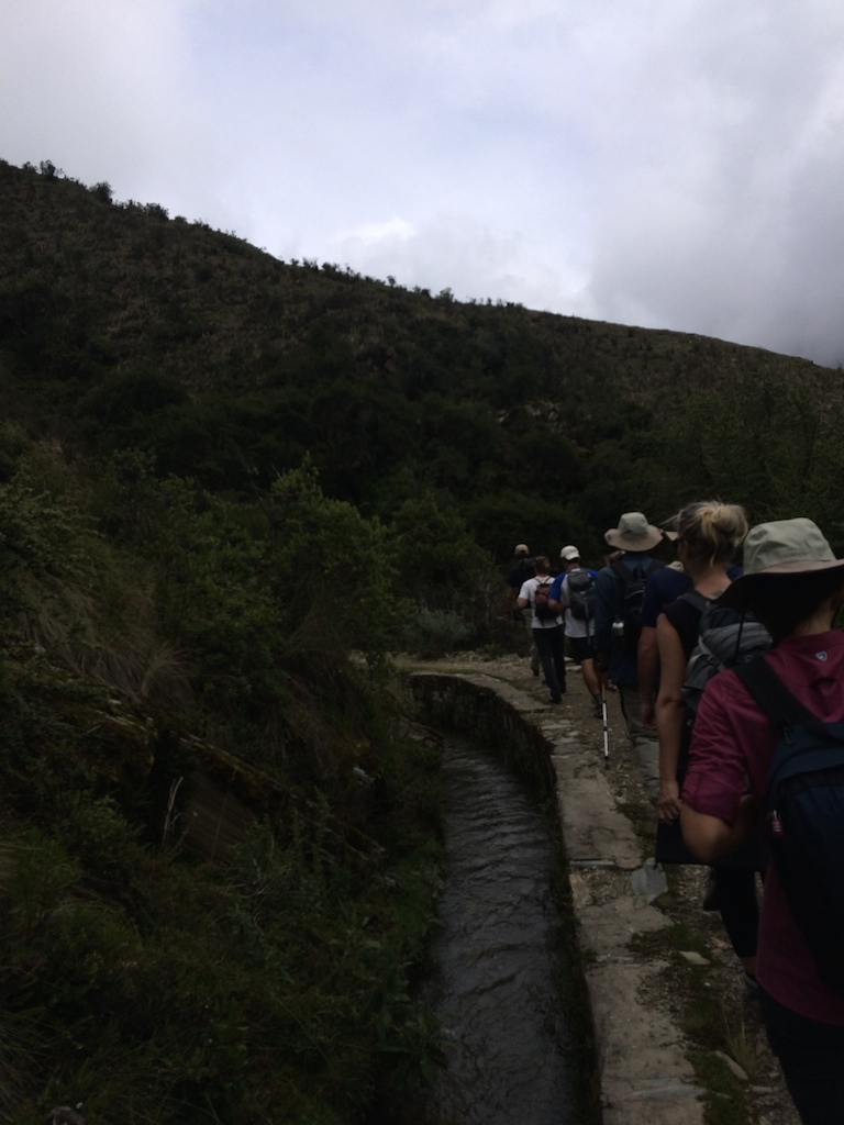  Ancient Inca waterway along the Salkantay Trail. Our guide shared that about 40% of the waterways were retrofitted in modern times, but the remaining 60% are original.&nbsp; 