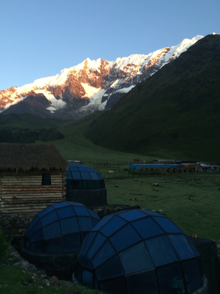 We slept in a glass igloo the first night, the door for which was clearly constructed for a 2-foot-tall hobbit.