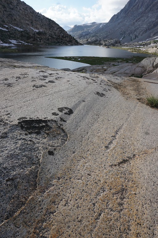  Glacial striations by Evolution Lake caused by a moving glacier. 