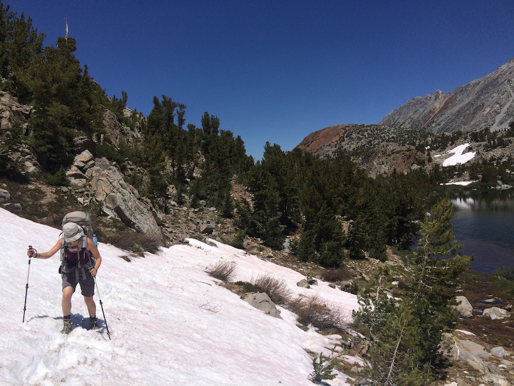 The beginning of about 7 miles of snow cover around Muir Pass.