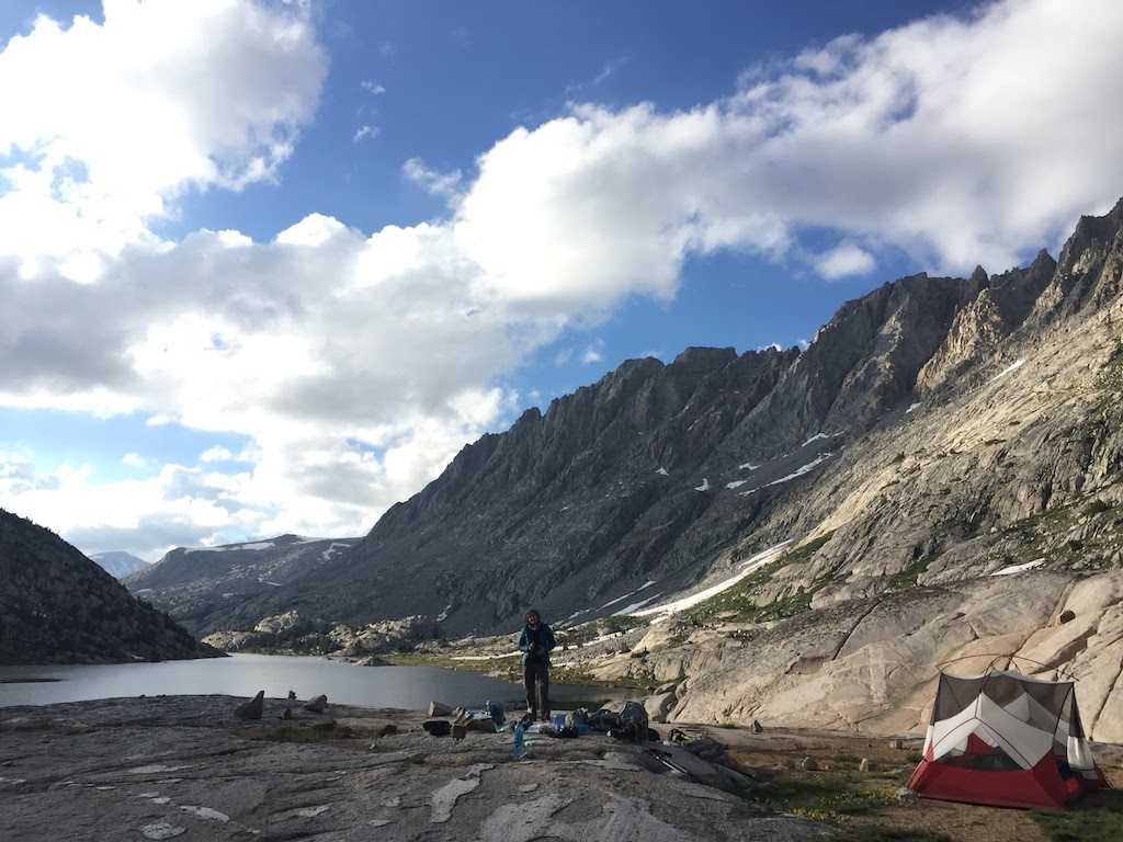 Our scenic home for the night, just above Evolution Lake