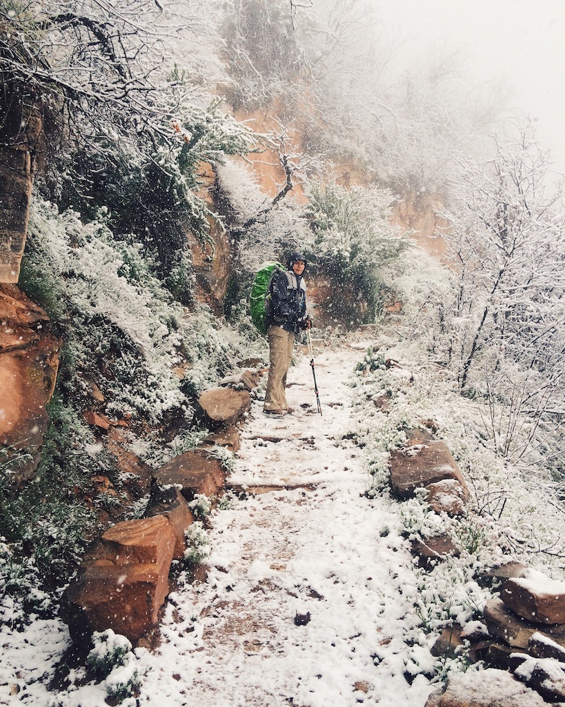  Snow on the North Kaibab Trail, heading toward the North Rim 