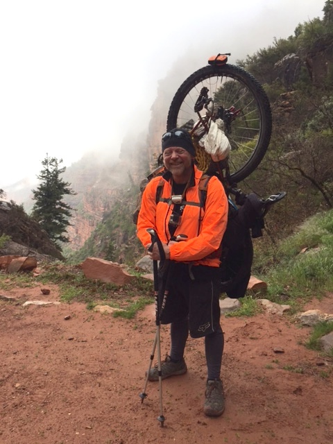  An Arizona Trail bike-packer on North Kaibab Trail 