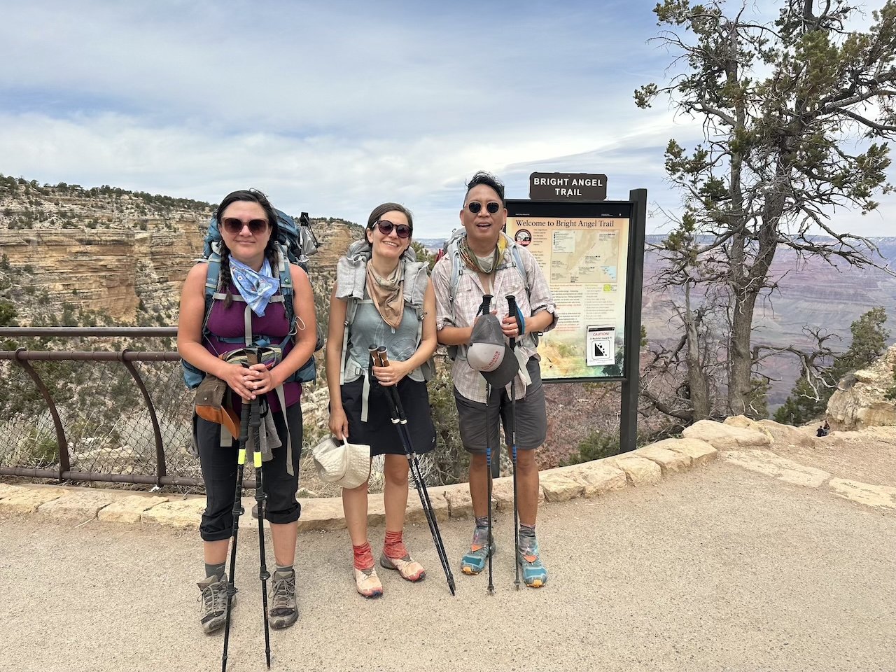 smelly and happy hikers heading for pizza