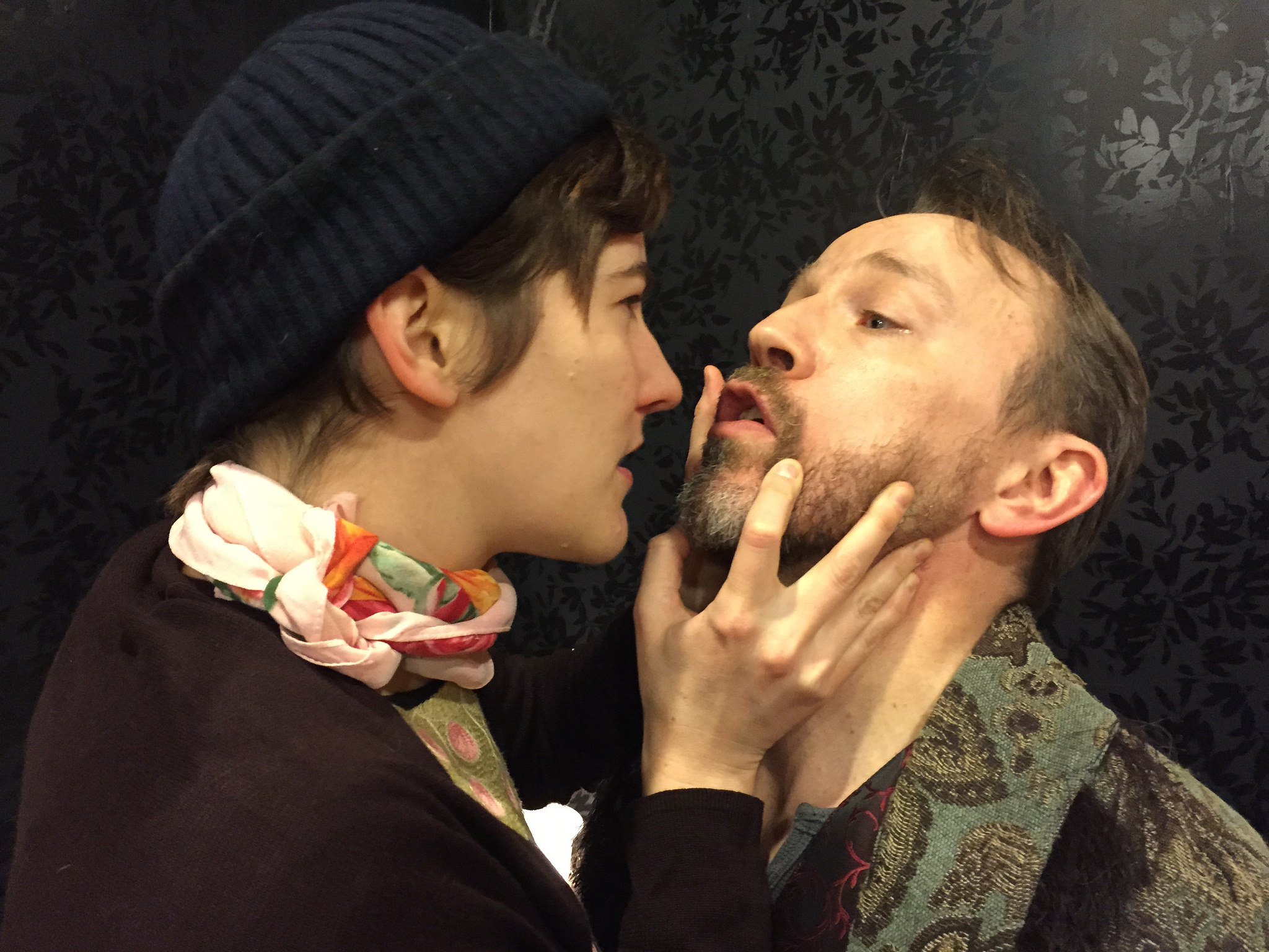 Moira Stone and Robert Honeywell as Sistine and Elliot in "The Listeners" (2015)