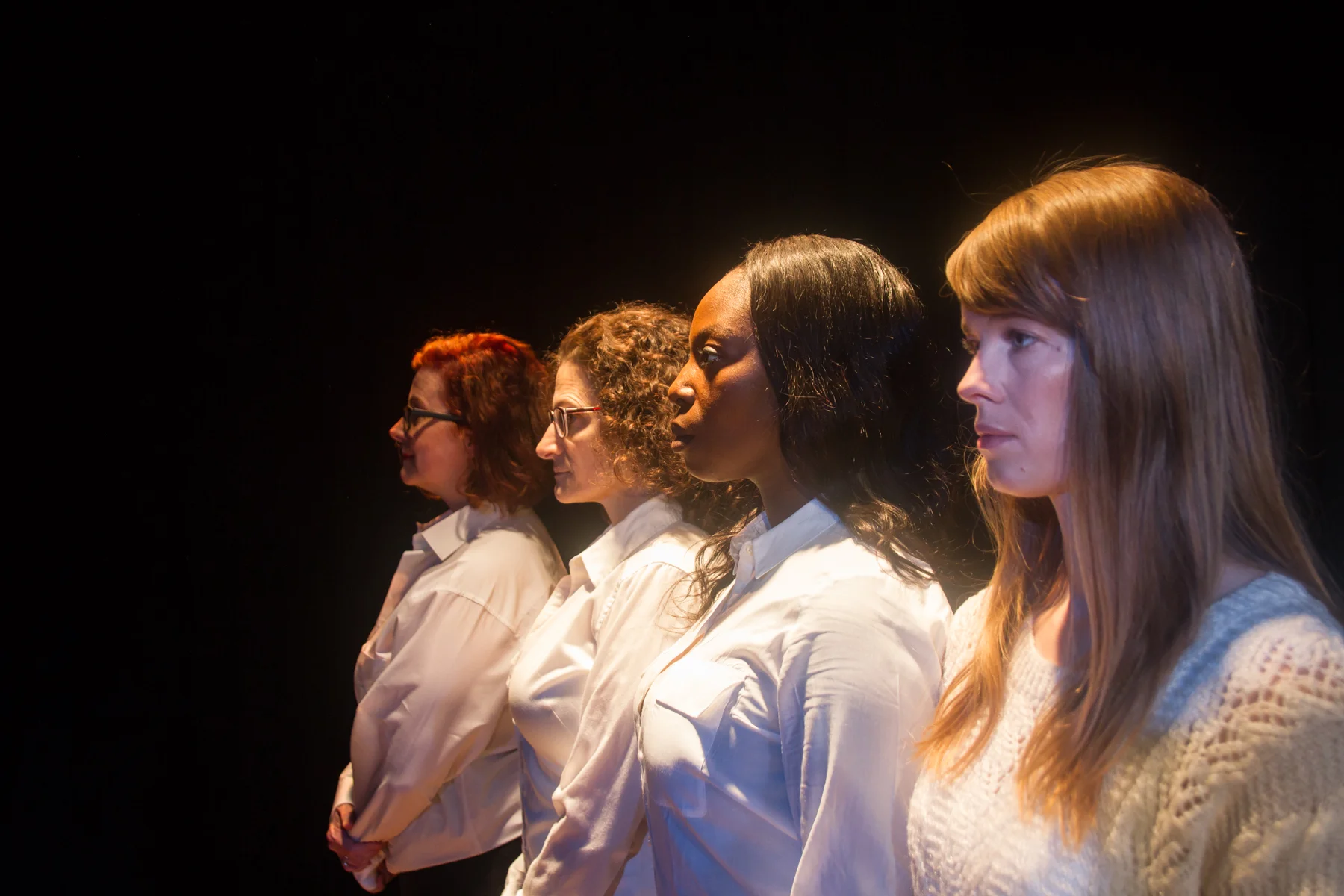 Susan Ferrara, Rohana Elias-Reyes, Dee Beasnel and Christy Escobar in "in the great expanse of space there is nothing to see but More, More, More" (The Hollow 2018)