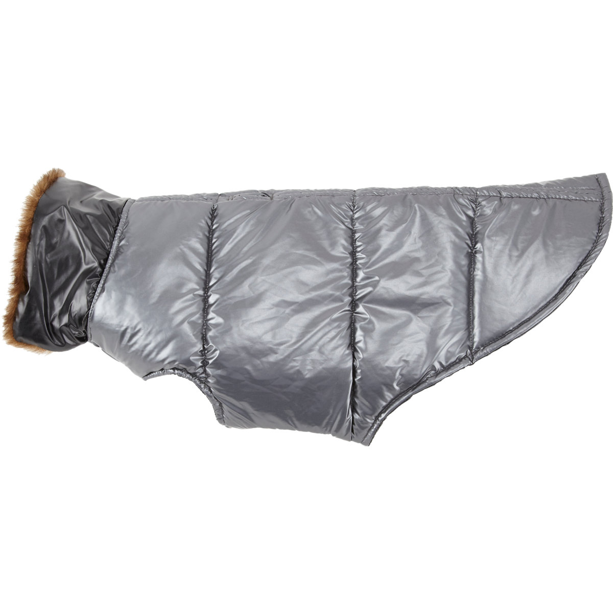 BARNEYS NEW YORK Metallic Puffer Dog Coat $75 Sale