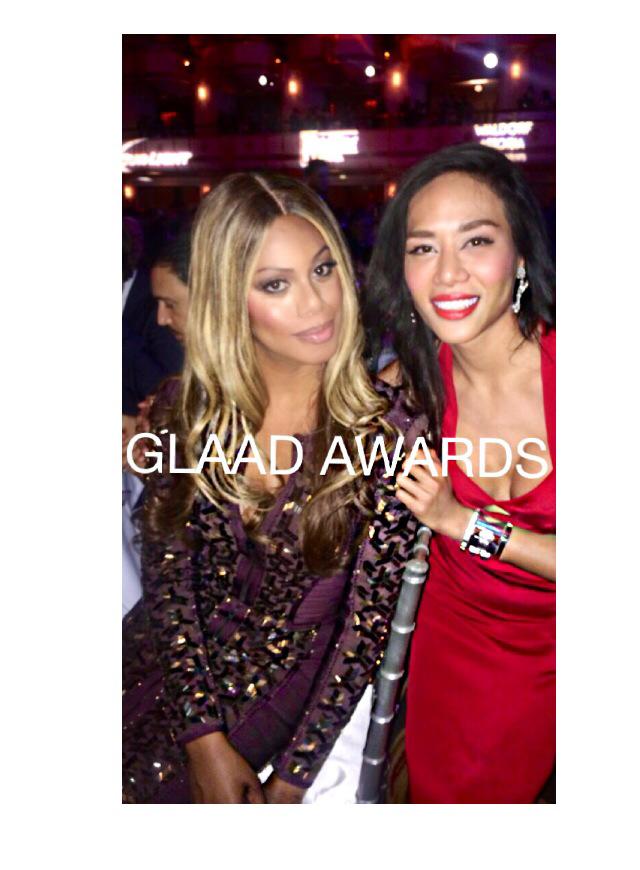 Laverne Cox and I at the GLAAD AWARDS