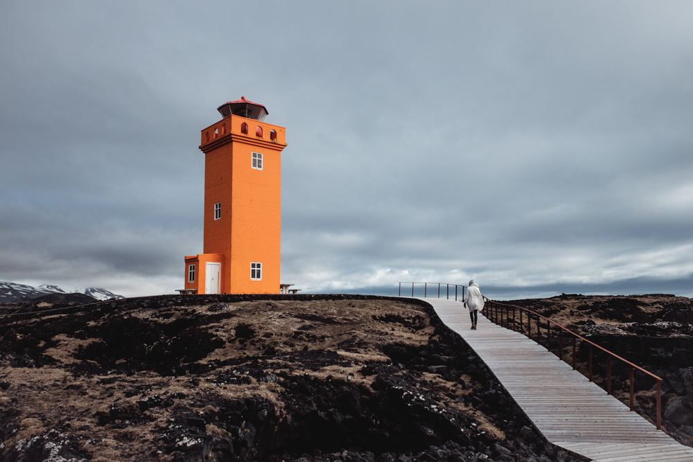 Orange Lighthouse at Grindavík