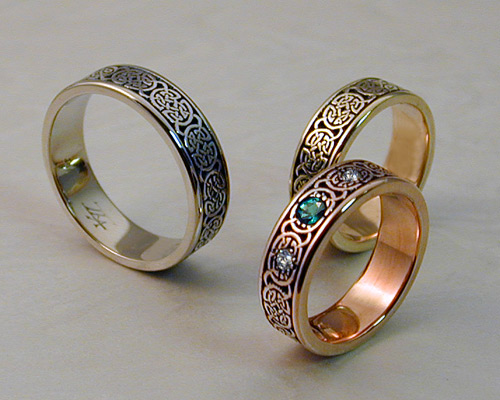 Celtic Wedding Band Set