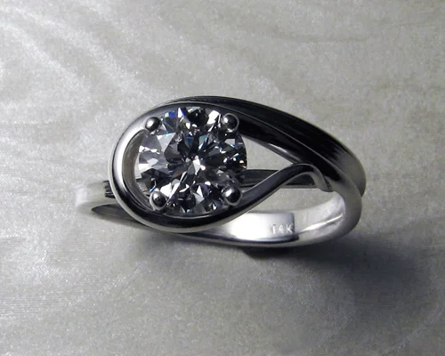 Engagement ring for, free-form engagement ring set.