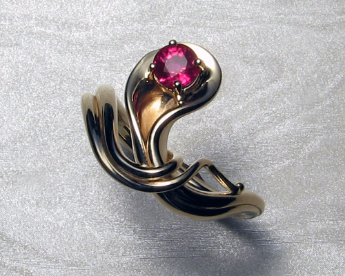 Calla Lily ring. "contemporary art-nouveau"