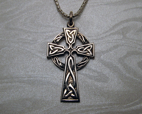 Celtic Cross Pendant .925 Sterling Silver Circle Viking Twisted Medieval Charm 