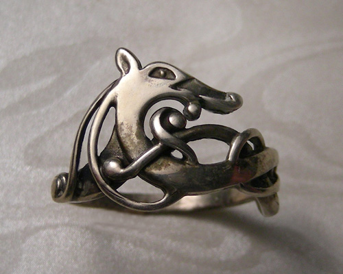 Urnes-Style, Viking Dragon in Sterling Silver