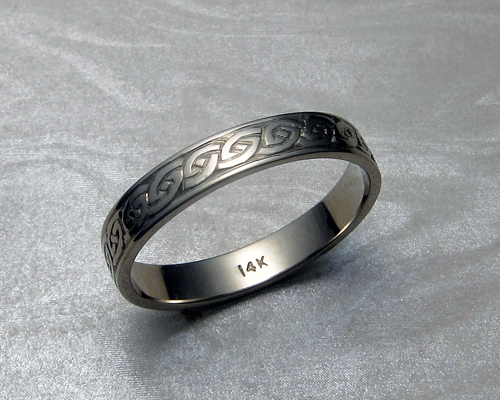 Derwydd Celtic Band in 14k White Gold
