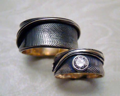 Fingerprint wedding - engagement bands.