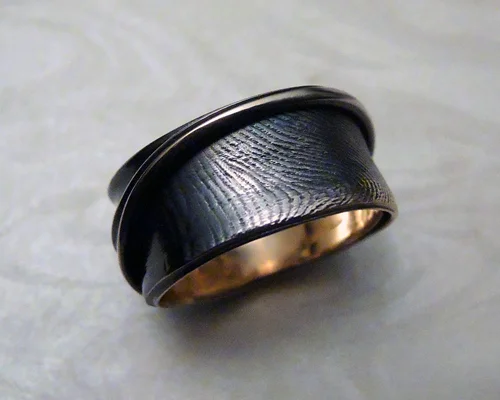 Fingerprint mens wedding ring sale
