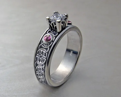 Princess Cut Celtic Engagement Rings