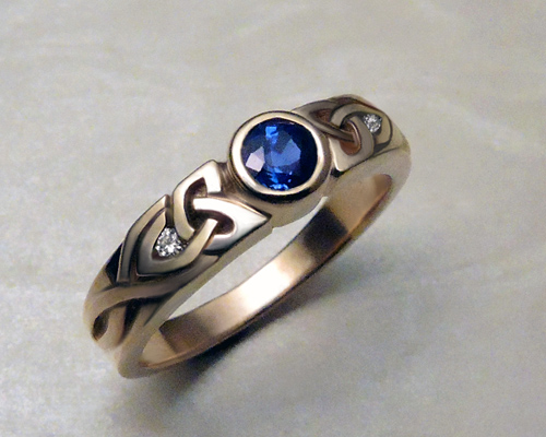 Narrow, trinity knot, Celtic engagement ring.