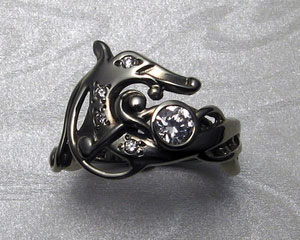 Viking dragon engagement ring.