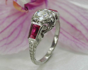 Antique style scroll engagement ring.