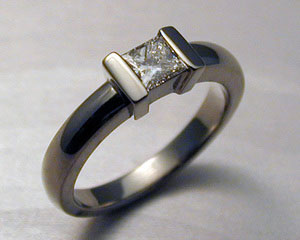 Princess cut engagement ring.