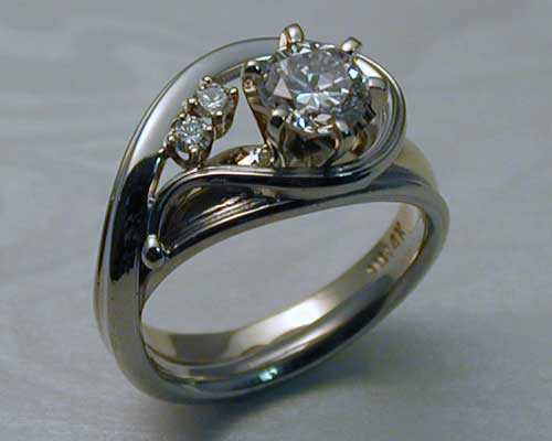 Unique handcrafted engagement ring enhancer set.