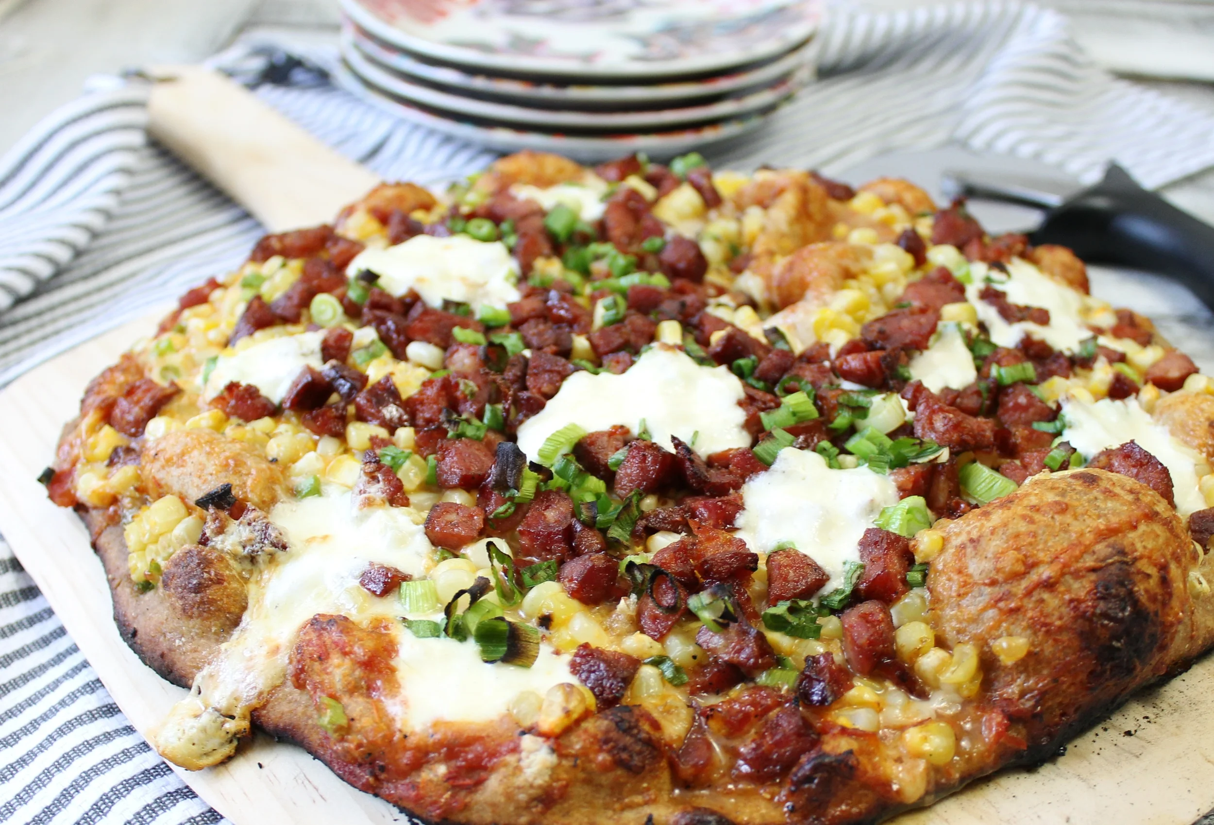 Farmer's Market Smoked Sausage and Corn Pizza — My Diary of Us