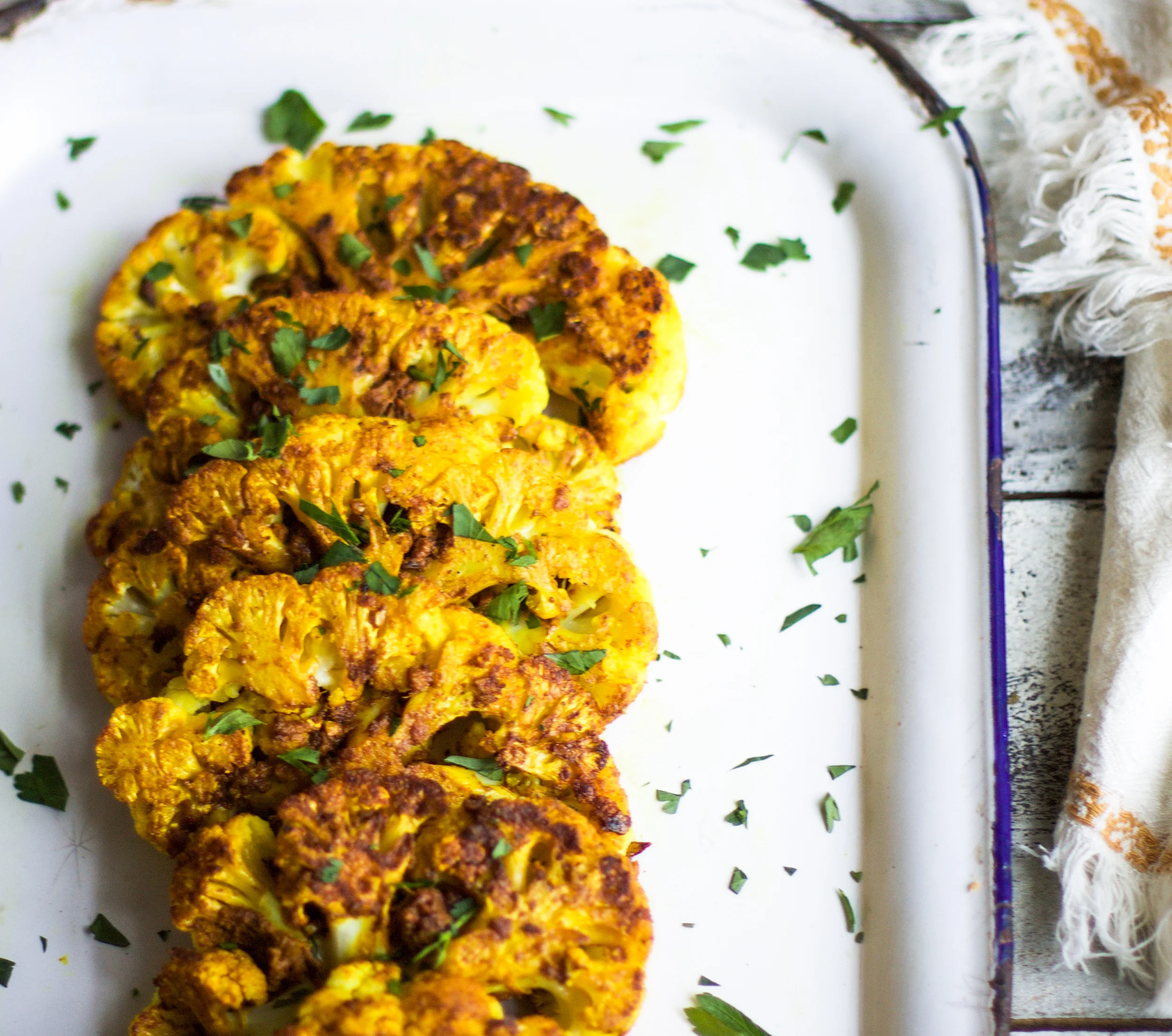 Indian Spiced Cauliflower Steaks My Diary Of Us They're a quick and easy vegetarian alternative for thanksgiving. indian spiced cauliflower steaks my